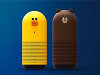 可爱的clova friends智能音箱 外形是小熊和小鸡